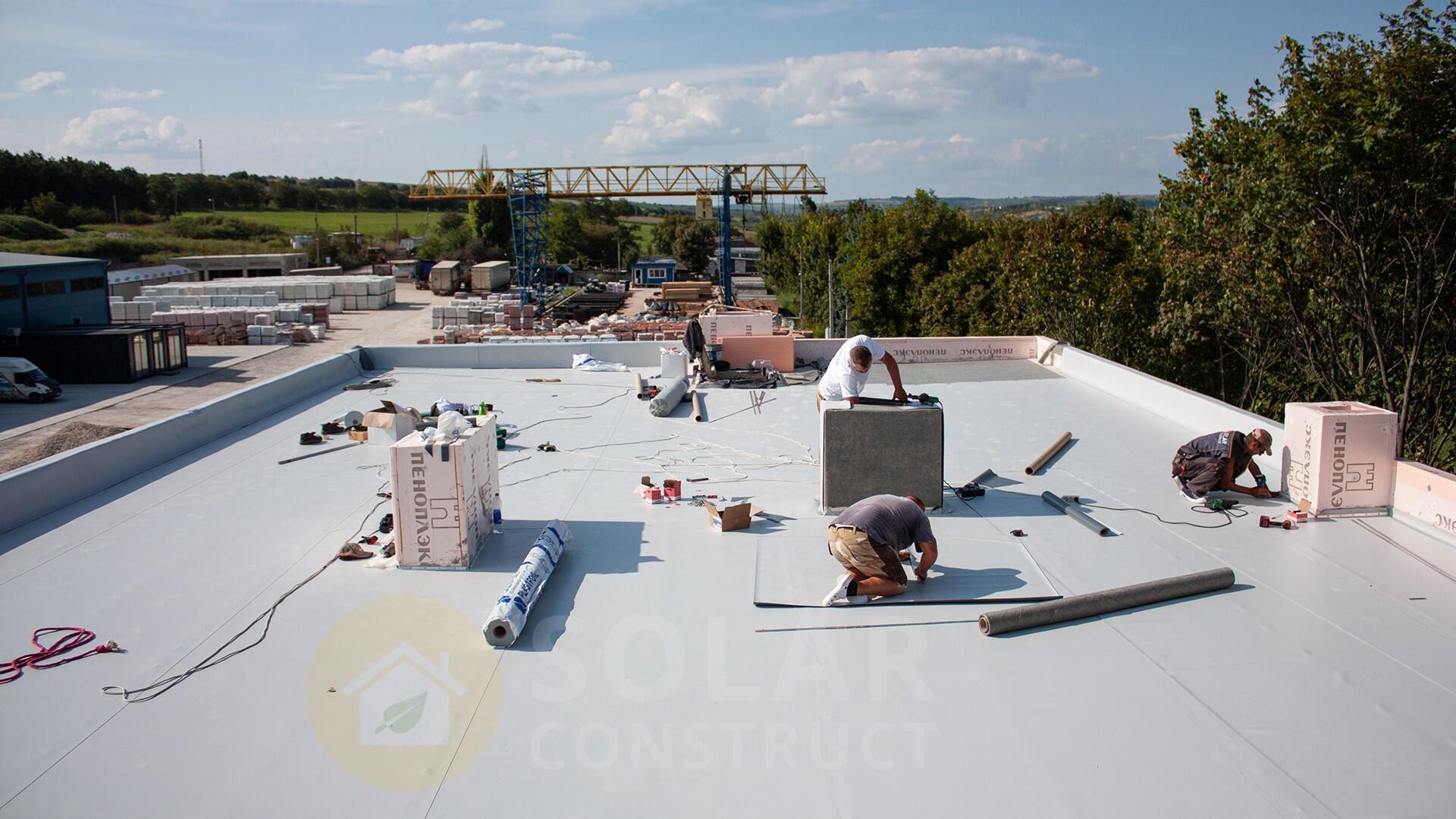 Roof of the office building in Ialoveni city